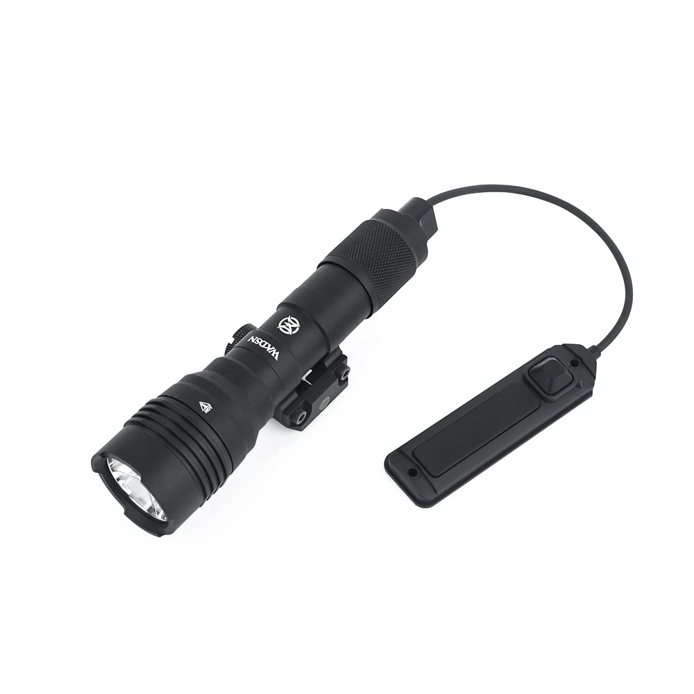 SBGJMY Tactical Torch Flashlight 900 Lumen with Remote Dual Switch and Tail Button Switch Torch Rail for 20mm Picatinny Rail System (Black)