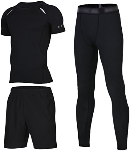 YAANCUN Fitness Gym Clothing Set Fitness Sports Running Yoga Athletic Suit Lightweight Sport Clothing for Men Compatible for Running Gym Basketball and Daily Casual