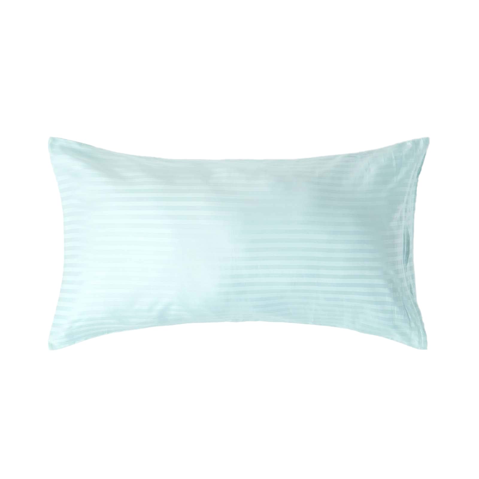 HOMESCAPES Blue Pure Egyptian Cotton King Size Pillowcase 330 TC 500 Thread Count Percale Equivalent Satin Stripe Housewife Pillow Case