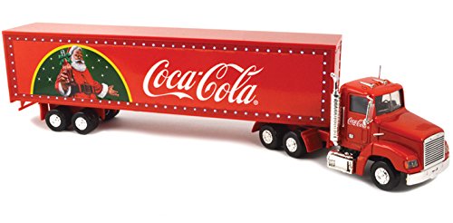 Holiday Caravan Tractor Trailer with LED lights, Red - Motorcity Classics 443012 - 1/43 Scale Diecast Model Toy Car