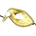 10pcs Set Mardi Gras Half Masquerades Venetian Masks Costumes Party Accessory (gold-10pc)