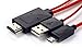 Phone to Tv Cable, Mopo 6.5 Feet Micro USB (MHL) to Male Hdmi Cable for Samsung Galaxy S3/S4/S5, Galaxy Note 2/3(red)