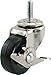 Shepherd Hardware 9496 3-Inch Soft Rubber Threaded Stem Caster with Side Brake, 3/8-Inch Stem Diameter, 150-lb Load Capacity , Black
