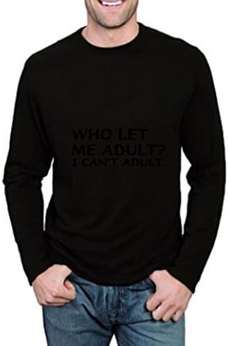 Allure Love O Funny Sayings Slogans Never Shrinkage Cotton Long Sleeve mens T-shirt Size XXXXXL