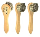 Shoe, Boots and Leather Polish Daubers. light Bristles. 100% Horsehair Bristles. 3-set.
