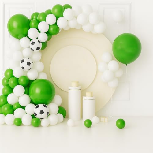 Green White & Football Balloons