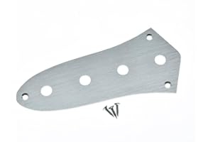 KAISH USA Specs Metal J Bass Control Plate Aluminum Anodized Jazz Bass JB Control Plate with 3/8" CTS Pot Holes for American/Mexican Jazz Bass Silver
