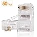 SHD RJ45 Ends, RJ45 Crimp Connectors 8P8C UTP Network Plug for CAT5 CAT5E CAT6 Stranded Cable Solid Crystal Head 50PCS