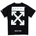 Deredl Off OW White Classic Arroff OW White Print Hip Hop Short Sleeve T-Shirt for Men Women
