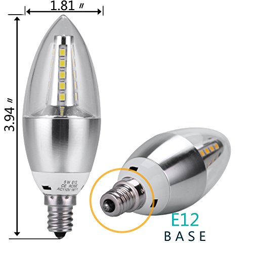 B11 LED Light Bulbs40W Equivalent Chandelier LED Light Bulbs, 5000K