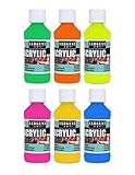 22-2806 Sargent Art Fluorescent Acrylic Paint Set, 4 Ounce, 6-Pack