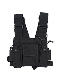 GoodQbuy Universal Radio Harness Pecho Rig Bag Paquete de bolsillo Estuche para chaleco para radio de dos vías (Rescue Essentials)