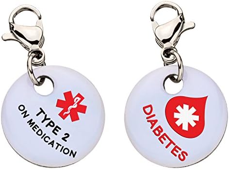 Diabetes Type 2 On Medication Red Blood Drop Snap-On Bracelet Charm-Parent (Stainless Steel),82