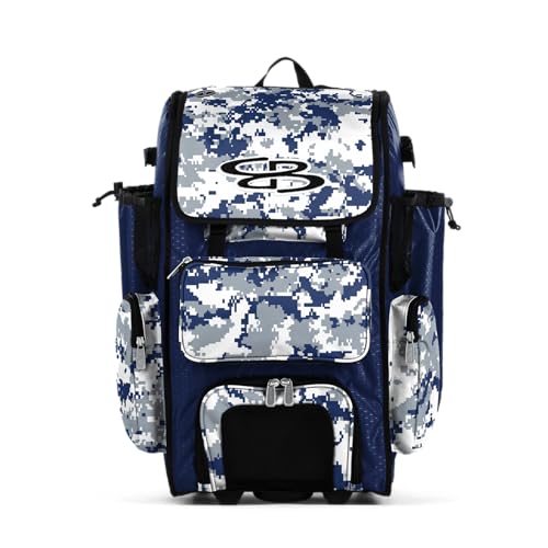 Boombah Rolling Superpack Hybrid Bat Pack PS-9051-3000C23 Digital Camo Royal/Gray - Wheeled & Backpack Version at Amazon