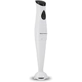 Elite Gourmet EHB-2425X Immersion Hand Blender, 1-Touch, 150W, White | Doubles as a mixer and chopper for soups, sauces, and baby food