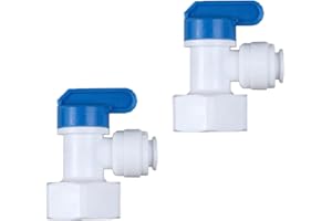 GENERIC EZRODI 2 Pack RO Water Tank Valve Connector for Reverse Osmosis Storage Tank (2, 3/4 in. Female Thread and 3/8 in. O.D. output),White