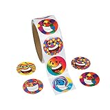 Fun Express - Funky Smile Face Stickers (100pc) - Stationery - Stickers - Stickers - Roll - 100 Pieces