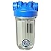KleenWater Premier Whole House Water Filter System, Transparent Housing, Three Dirt Rust Sediment Cartridges, 1 Inch Inlet/Outlet