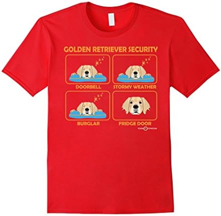 Mens Golden Retriever Shirt | Golden Retriever Security XL Red