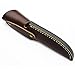 tong gu Genuine Leather Straight Knife Sheath Pouch with Belt Clip Vintage Dark Brown