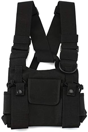 qumingchenba Portable Radio Chest Harness Chest Front Pack Pouch Holster Vest Rig Chest Bag