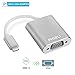 USB Type C to VGA Adapter (Thunderbolt 3 Compatible),Phizli USB 3.1 Type C (USB-C) to VGA Adapter Converter with Aluminium Case for 2016 2017 MacBook Pro,Samsung Galaxy S8/S8+