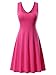 FENSACE Womens Sleeveless Scoop Neck Summer Beach Midi A Line Tank Dress, Rose, Large