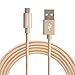 CableCreation USB 2.0 to Micro USB Cable(6Feet),High Speed Triple Shielded Braided Cable for Samsung, Nexus, LG, Motorola, Android Smartphones and More,Gold Cotton & Aluminum