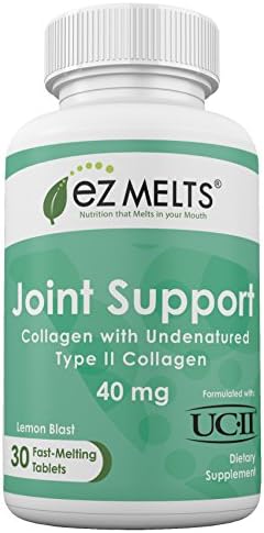 EZ Melts Joint Support with UC-II, 40 mg, Dissolvable Vitamins, Zero Sugar, Natural Lemon Flavor, 30 Fast Melting Tablets