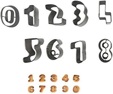 YeMarket 9-Pieces Number Cookie Cutter Set, Stainless Steel Biscuit Mold