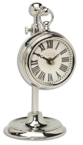 Cream White Silver Nickel Pocket Watch Desk Table Clock
