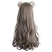 Long Wavy Wig Bangs - Natural Synthetic Hair Lolita Wig with Wig Cap For Women Cosplay and Daily Wear (Grey Mixed)