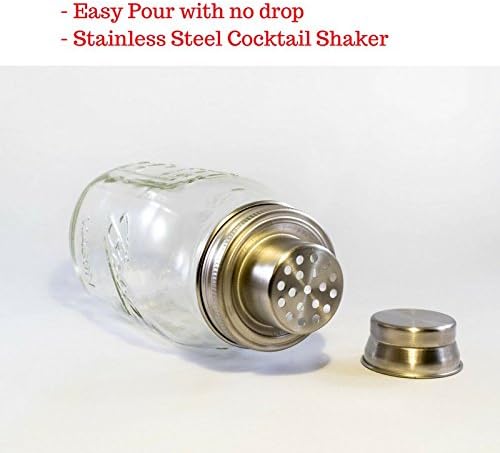 Mason Lids Cocktail Strainer Shaker with holes for Mason Jars - Set of Two