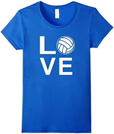 Womens I Love Volleyball T-Shirt Large Royal Blue