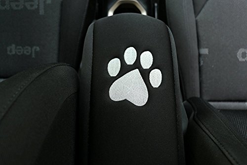 i-Shop Black Neoprene Center Console Armrest Pad Cover Protector Cushion (Big Dog Paw)