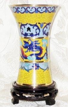 Cloisonne Dragon Royal Vase with stand