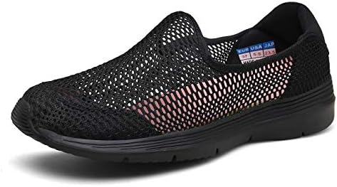 Escort Runners Casual Walking Shoes for Women Outdoor Sport Shoes Classic Slip On Air Mesh Light Sneakers