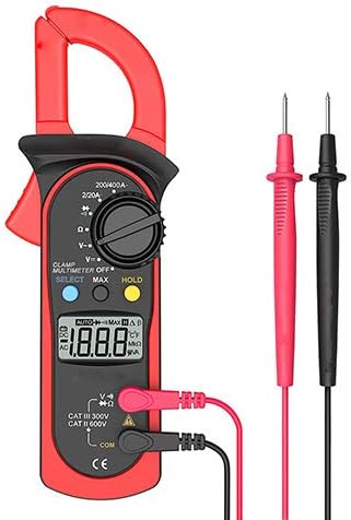 Digital Clamp Meter Multimeter, Automatic Manual Measurement Multimeter AC/DC Voltmeter Ammeter with AC Current, Volt, Ohm, Diode and Resistance Tester