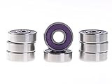 Mini Skater Abec 9 Precision 608 ZZ Bearings for Longboards and Skateboards (8pcs,Purple)