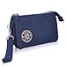 ZYSUN Womens Nylon Small Little Clutch Card Money Handbag Purse Wristlet Bag(605,blue)