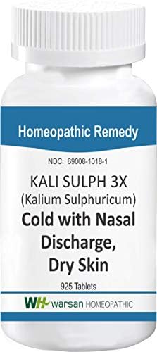 Kali SULPH 3X - 925 Tablets. Tissue Salts, Cold with Yellow Mucus Discharge, Bronchitis, Sinusitis, Dry Skin: Eczema, Psoriasis, Dandruff Relief.