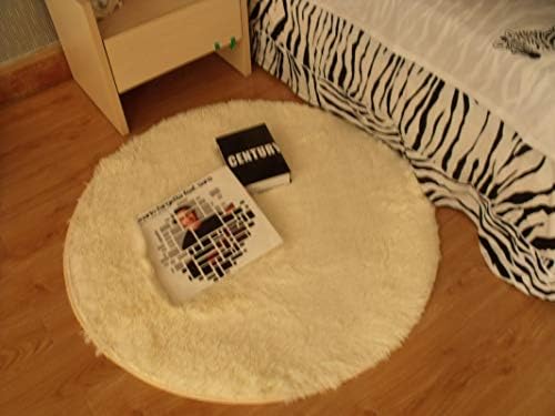 Amazon ラグ ラグマット ラグ カーペット ラグ 円形 ラグ グレー ふわふわ ラグマット 円形 キャンプ ラグ 円形 ラグ シルクウールカーペットラウンドハンギングバスケットチェアテントマットリビングルームフロアマット 米白色 加厚长毛1 1 ラグ