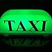 IZTOSS 12v White Taxi Cab Top Waterproof Green led Lamp Magnetic Car Vehicle Indicator Lights with 3m Cigarette Lighter Power Cords