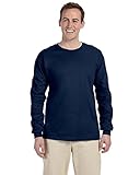Fruit of the Loom 5 oz., 100% Heavy Cotton HD® Long-Sleeve T-Shirt L J NAVY