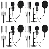 4 Pack XLR Condenser Microphone Professional Studio