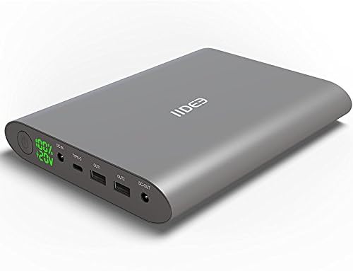 IIDEE 50000mAh Slim Aluminum USB-C, Dual USB Port with Qucik Charger, DC 5-20V Portable Charger External Battery Power Bank for Laptop & Notebook (gray)