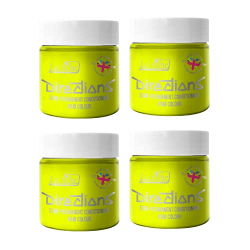 La Riche Directions Semipermanente Haarfarbe 100 ml Dose 4 Packung (Fluorescent Yellow)