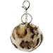 Furling 1pc Golden Key Rings with Leopard Print Faux Fur Ball Keychains Women Accessories 3.5in (Leopard)