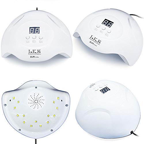 USB UV Led Nai Lamp,LKE Nail Art Equipment 36W Nail Dryer USB Curing Lamp for Gel Nails Toe Nails DIY Nail Art Accessories(Not include adapter)