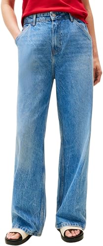 Jean Femme Loose Wide Leg Ali Taille Mi-Haute, Bleu (Ali), 34W/25L